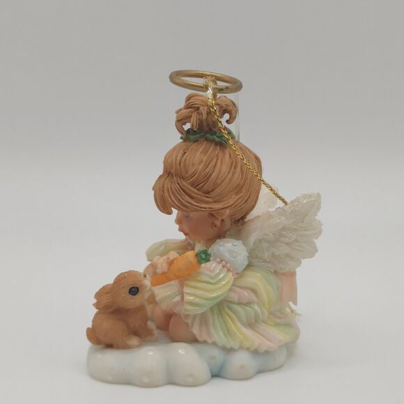 HollyDay Angels Ashton Drake Heirloom Feeding Bunny Bird Christmas Ornament - Picture 2 of 5